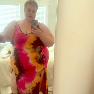 Double slit tie dye maxi dress!